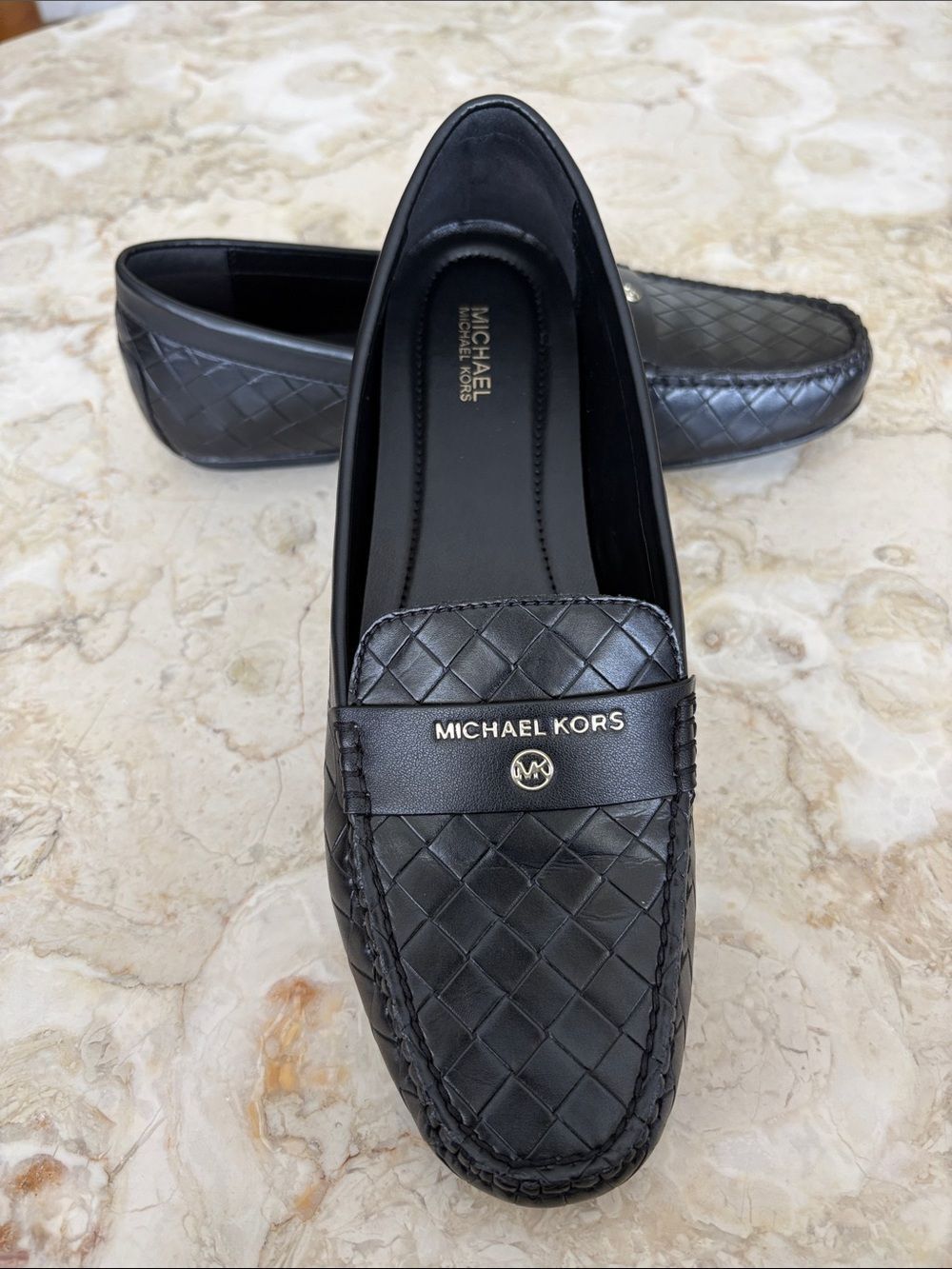 Michael Kors Black Woven Loafers Driving Shoes As New